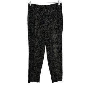 VTG Leopard Print Velvet Pants High Rise Straight Leg 14 L Y2K USA Goth Braetan